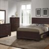 Kauffman Wood Eastern King Storage Panel Bed Dark Cocoa