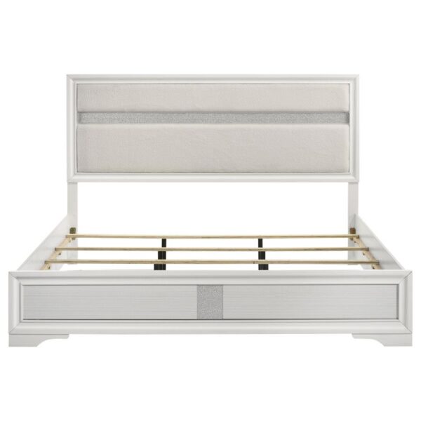 Miranda 54-inch Upholstered Eastern King Panel Bed White