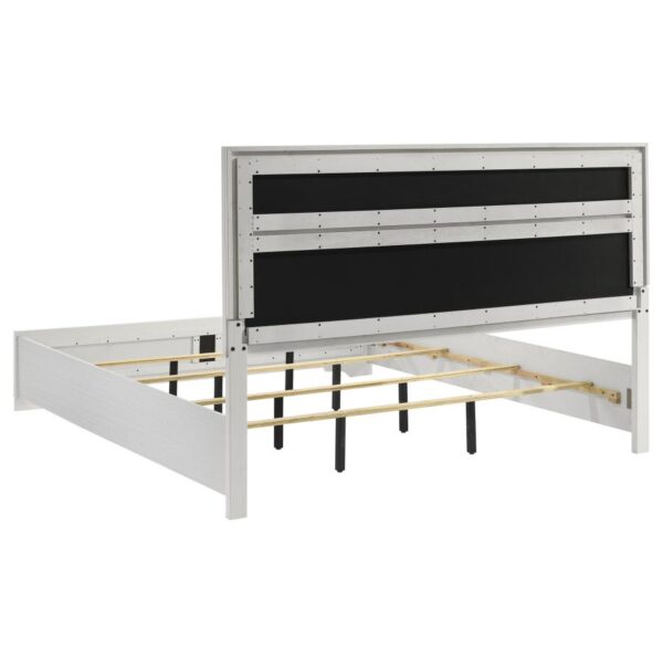 Miranda 54-inch Upholstered Eastern King Panel Bed White