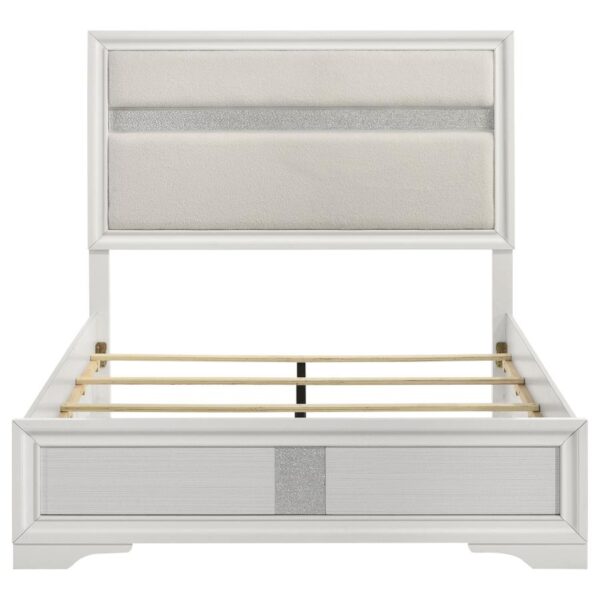 Miranda 54-inch Upholstered Queen Panel Bed White