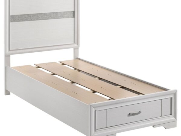 Miranda 51-inch Wood Twin Storage Panel Bed White
