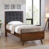 Robyn Wood Twin Platform Bed Dark Walnut