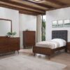 Robyn Wood Twin Platform Bed Dark Walnut