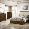 Garland 58-inch Queen Panel Bed Cream and Brown Cherry