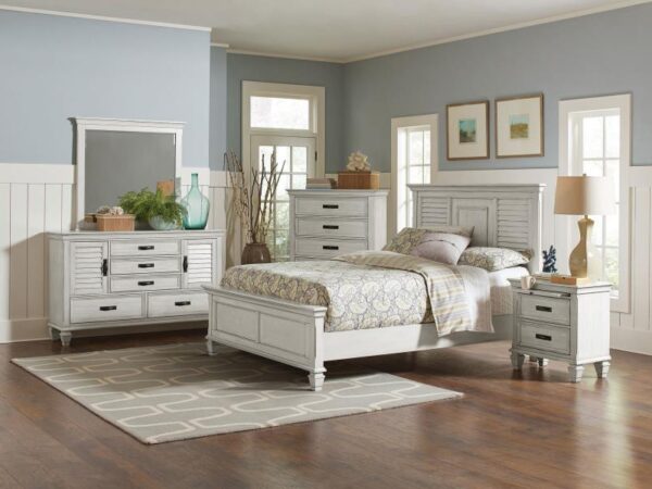 Franco 5-piece Eastern King Bedroom Set Distressed White