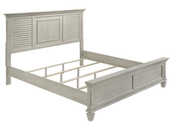 Franco Wood Eastern King Panel Bed Distressed White
