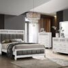 Barzini Wood Queen Panel Bed White