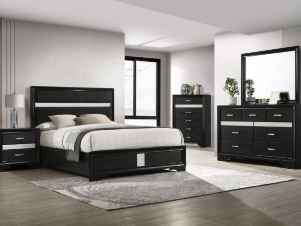 Miranda 5-piece Eastern King Bedroom Set Black