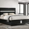 Miranda 54-inch Upholstered Queen Panel Bed Black