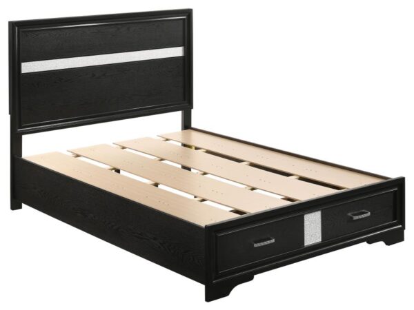 Miranda 51-inch Wood Full Storage Panel Bed Black