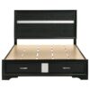 Miranda 51-inch Wood Queen Storage Panel Bed Black