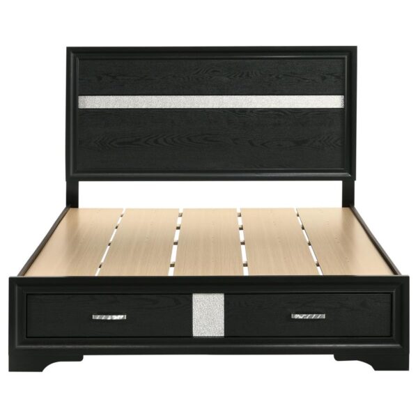 Miranda 51-inch Wood Queen Storage Panel Bed Black