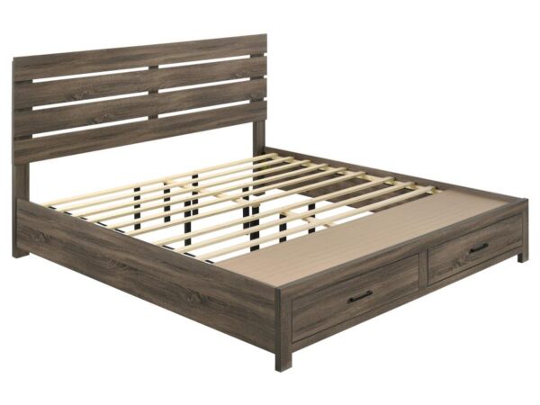 Brantford Wood Eastern King Storage Panel Bed Barrel Oak