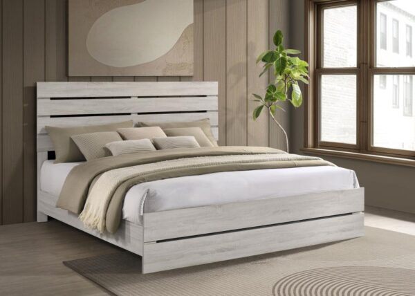 Brantford Wood Eastern King Panel Bed Coastal White