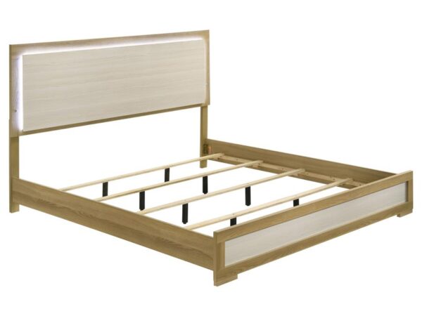 Hyland Eastern King Panel Bed LED Headboard Natural