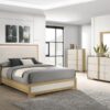 Hyland Wood Queen LED Panel Bed Natural and White