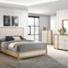 Hyland Wood Queen LED Panel Bed Natural and White