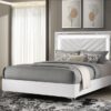 Cassia Queen LED Panel Bed White High Gloss