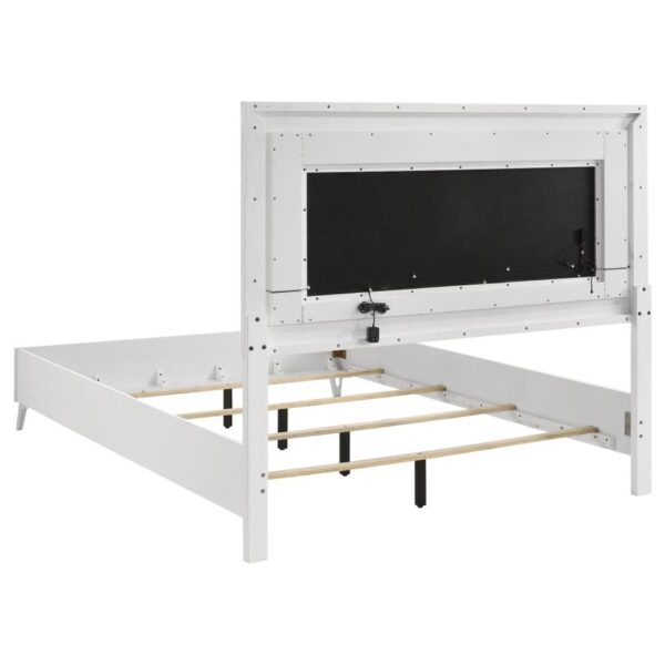 Cassia Queen LED Panel Bed White High Gloss