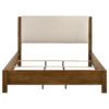 Adderley Eastern King Wood Panel Bed Cream and Warm Brown
