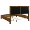 Adderley Eastern King Wood Panel Bed Cream and Warm Brown