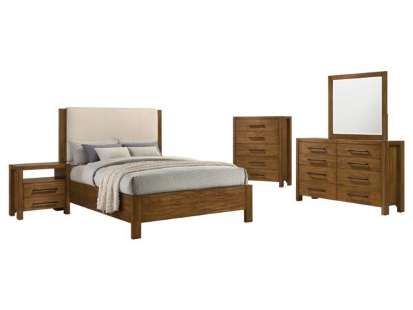 Adderley 5-piece Queen Bedroom Set Warm Brown