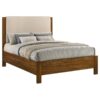 Adderley Queen Wood Panel Bed Cream and Warm Brown