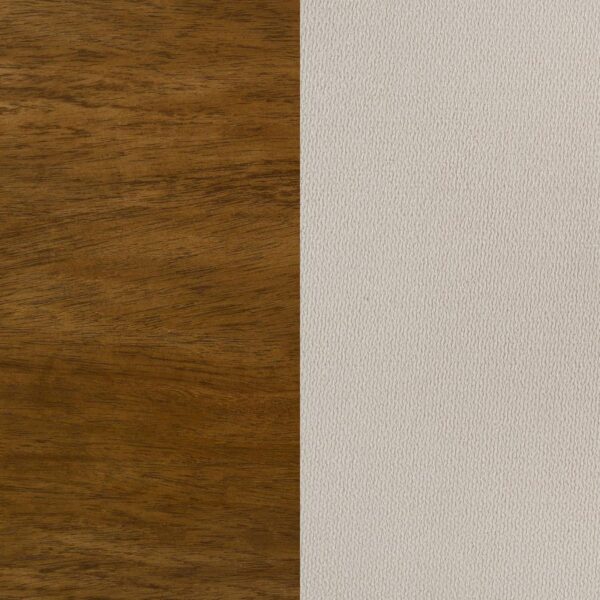 Adderley Queen Wood Panel Bed Cream and Warm Brown