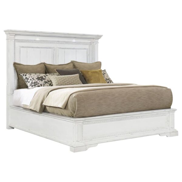 McKinney Queen LED Light Panel Bed Vintage White
