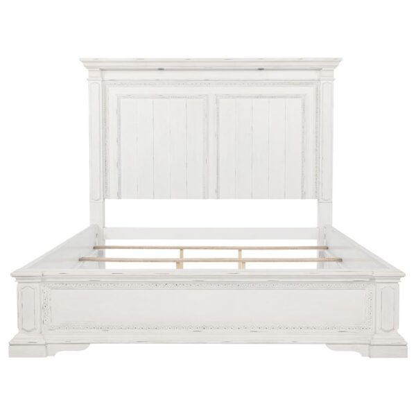 McKinney Queen LED Light Panel Bed Vintage White