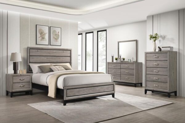 Watson Five-piece Eastern King Bedroom Set Light Taupe