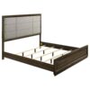 Atlas 63-inch Eastern King Upholstered Panel Bed Grey and Dark Oak