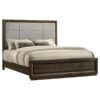 Atlas 63-inch Eastern King Upholstered Panel Bed Grey and Dark Oak