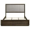 Atlas 63-inch Eastern King Upholstered Panel Bed Grey and Dark Oak