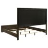 Atlas 63-inch Eastern King Upholstered Panel Bed Grey and Dark Oak