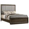 Atlas 63-inch Queen Upholstered Panel Bed Grey and Dark Oak
