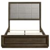 Atlas 63-inch Queen Upholstered Panel Bed Grey and Dark Oak