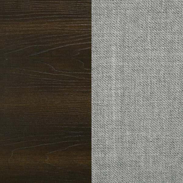 Atlas 63-inch Queen Upholstered Panel Bed Grey and Dark Oak