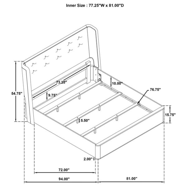 Leandro 5-piece Eastern King Bedroom Set Burnished Black