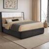 Leandro 55-inch Eastern King Wingback Bed Burnished Black