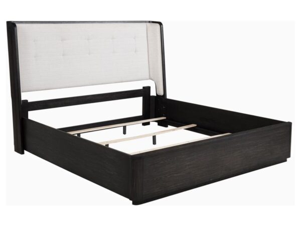 Leandro 55-inch Eastern King Wingback Bed Burnished Black