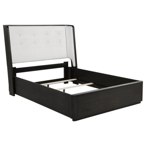 Leandro 55-inch Queen Wingback Bed Burnished Black