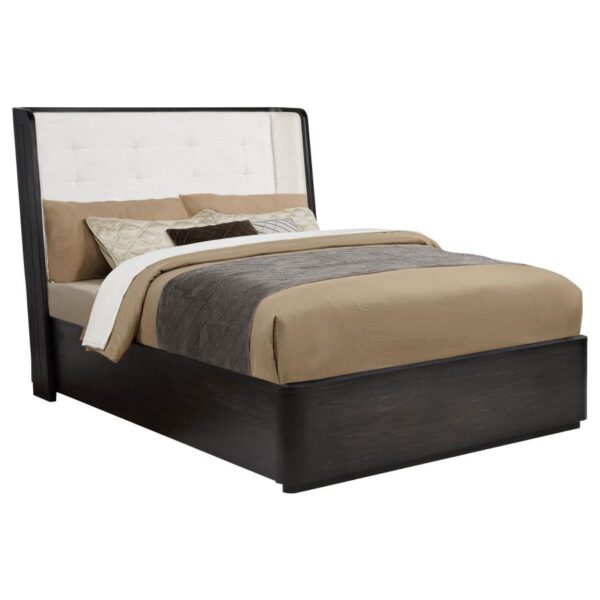 Leandro 55-inch Queen Wingback Bed Burnished Black