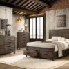 Woodmont Eastern King Storage Bed Rustic Golden Brown