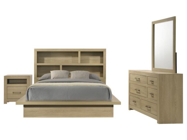 Hendricks 4-piece Eastern King Bedroom Set Light Oak