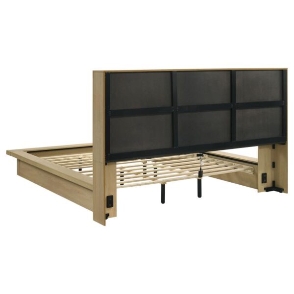 Hendricks Eastern King Bookcase Headboard Platform Bed Light Oak