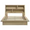 Hendricks Queen Bookcase Headboard Platform Bed Light Oak