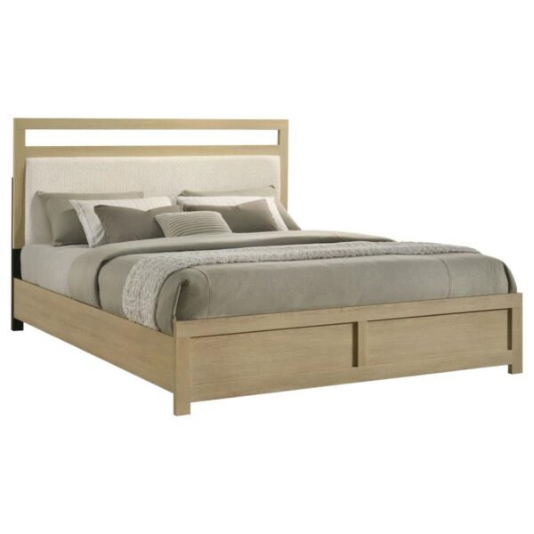 Hendricks Eastern King Panel Headboard Platform Bed Light Oak