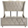 Lorient Queen LED Upholstered Wingback Bed Ivory and Camel