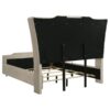 Lorient Queen LED Upholstered Wingback Bed Ivory and Camel